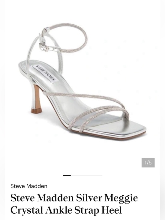 Steve Madden Shoes - Steve Madden Meggie Embellished Ankle Sandals Silver Size 7